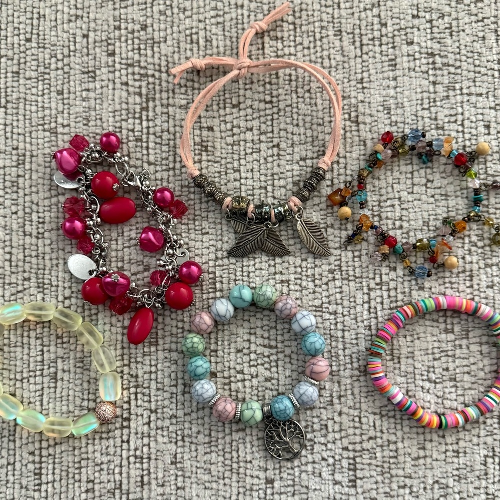 Colorful Beaded Bracelet Set-Set of 6